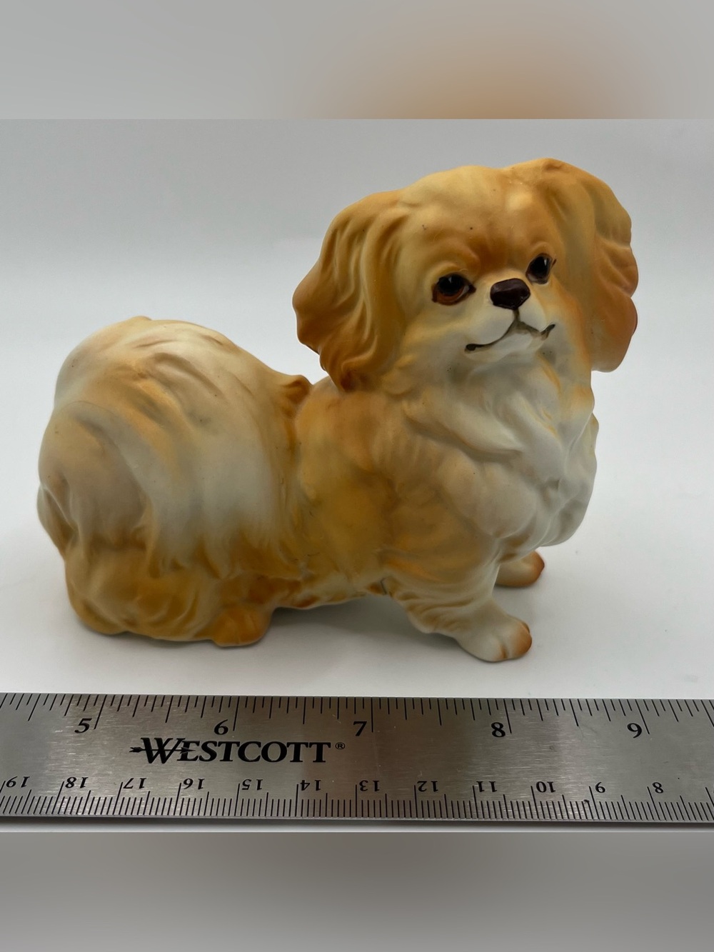 Vintage Ceramic Japanese Hand Painted Pekingese Dog Figurine 4.5x1.75” - Picture 2 of 6